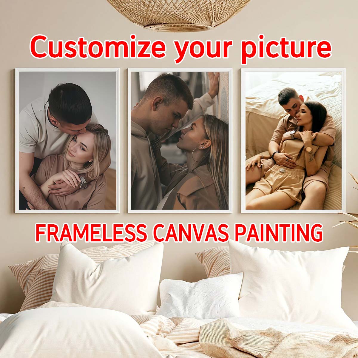 Home Textile - Triptych - 2D custom photo wooden