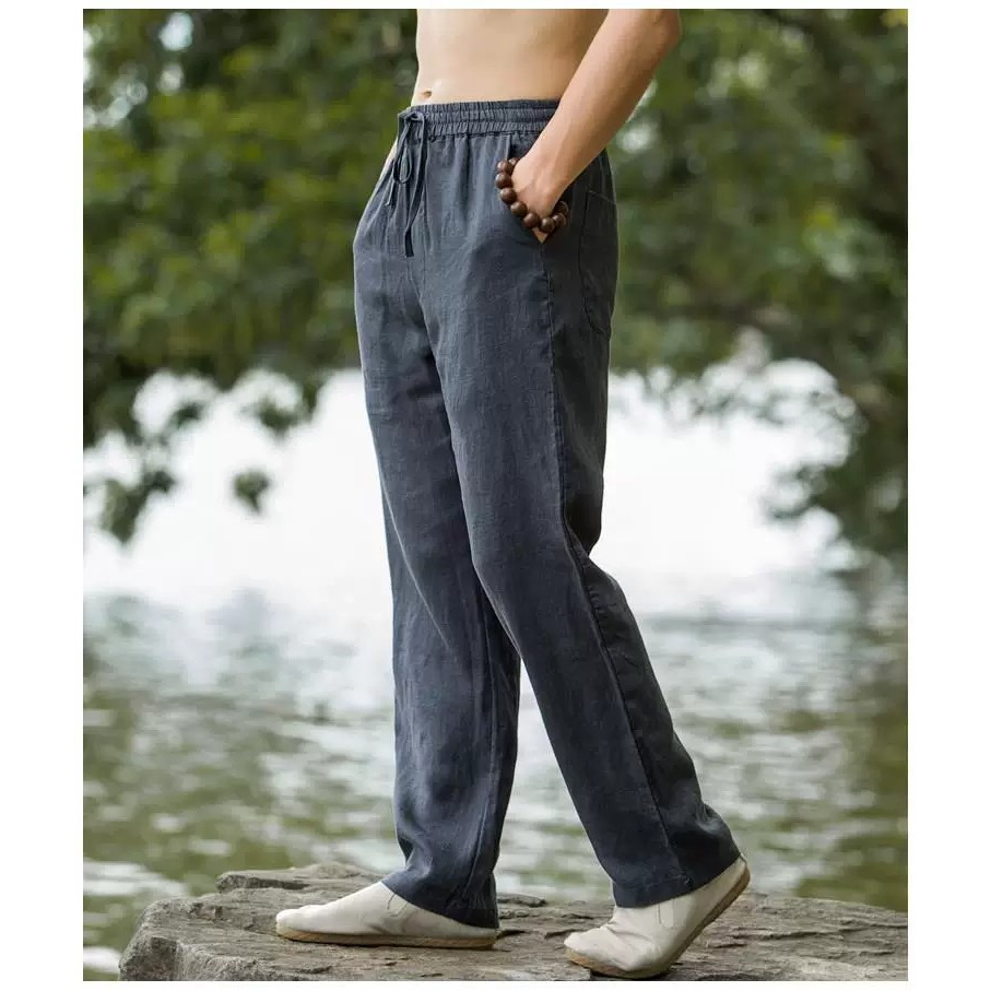 Home Textiles Store - Lightweight Breathable Summer Blue Cotton Linen