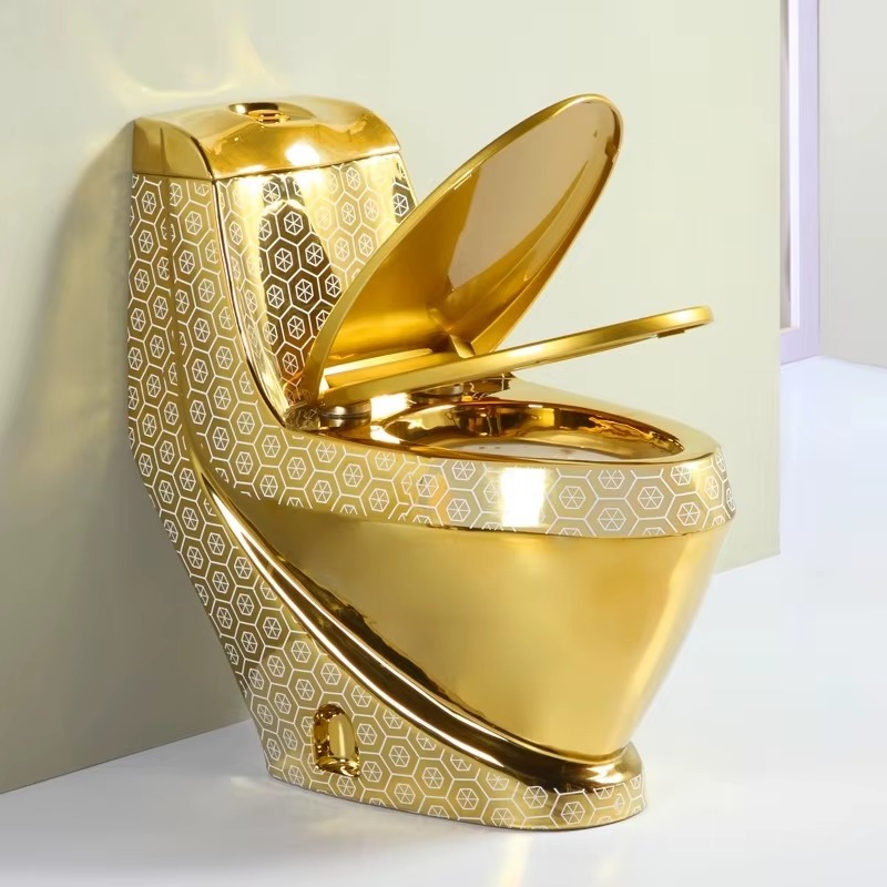P & C Home Textiles Usa - Gold Electroplated Luxury Toilet Cyclone Flushing