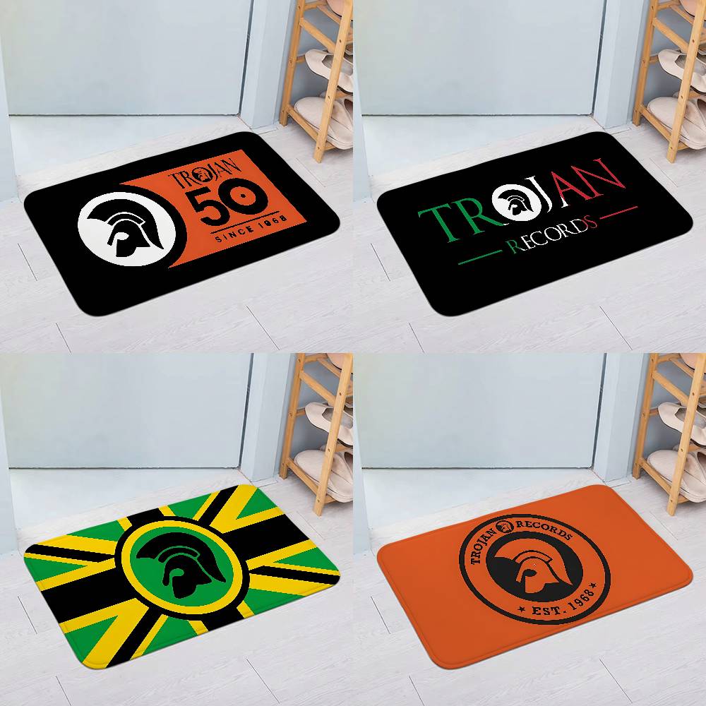 Home Textiles Logo - Trojans-Records-logo Floor Mats Home Laundry Rug