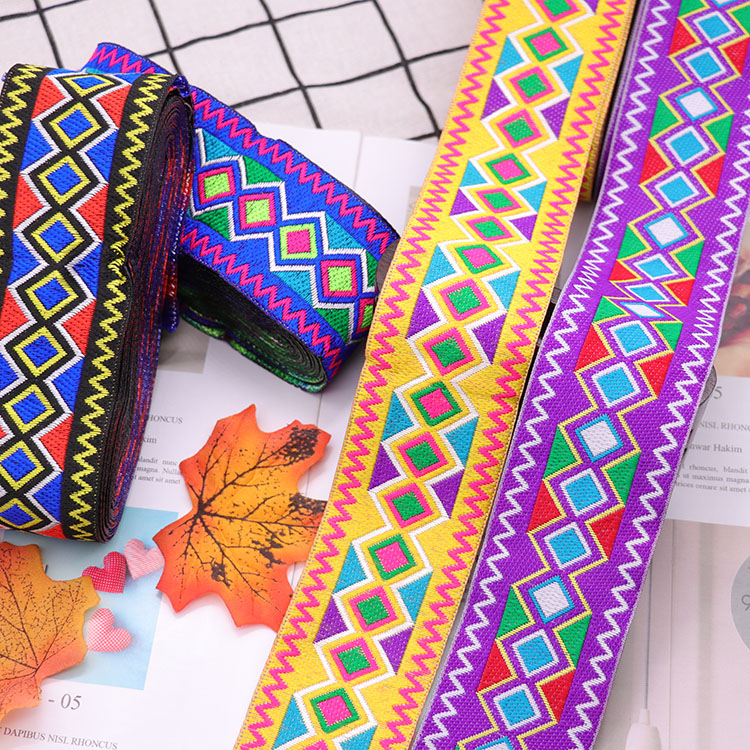 Home Textiles India - 5yards cross stitch embroidery jacquard webbing
