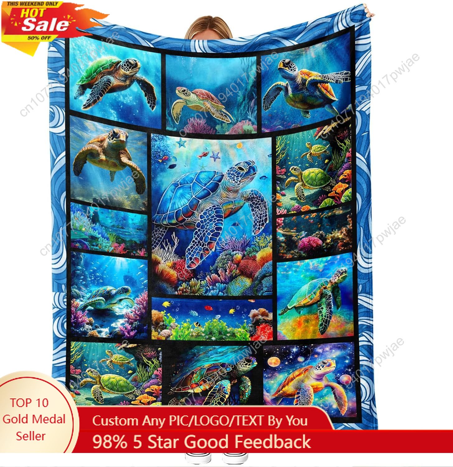 Sea Turtle Flannel Throw Blank - огляд і ціна Home Textiles Blanket