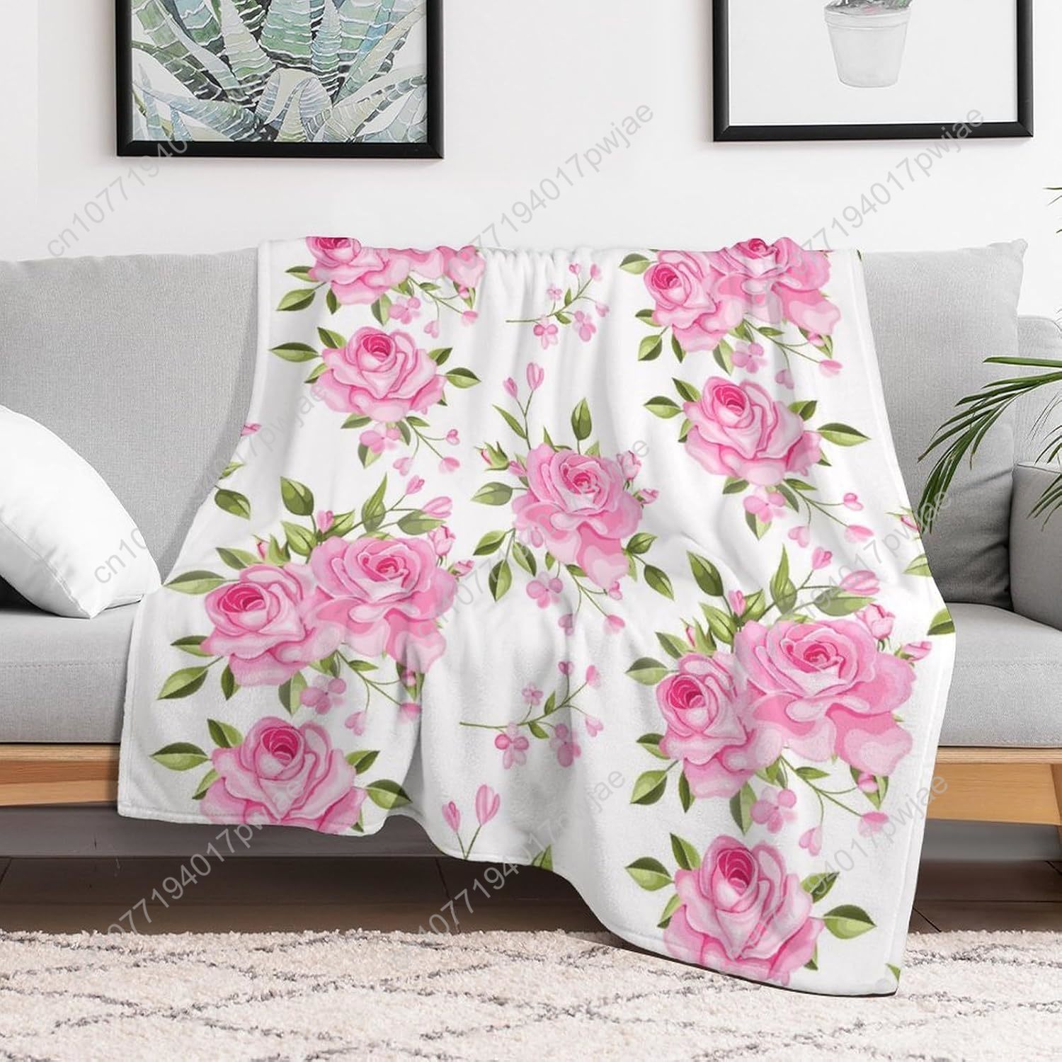 Pink Flower Throw Blanket Flor - огляд і ціна Home Textiles Blanket