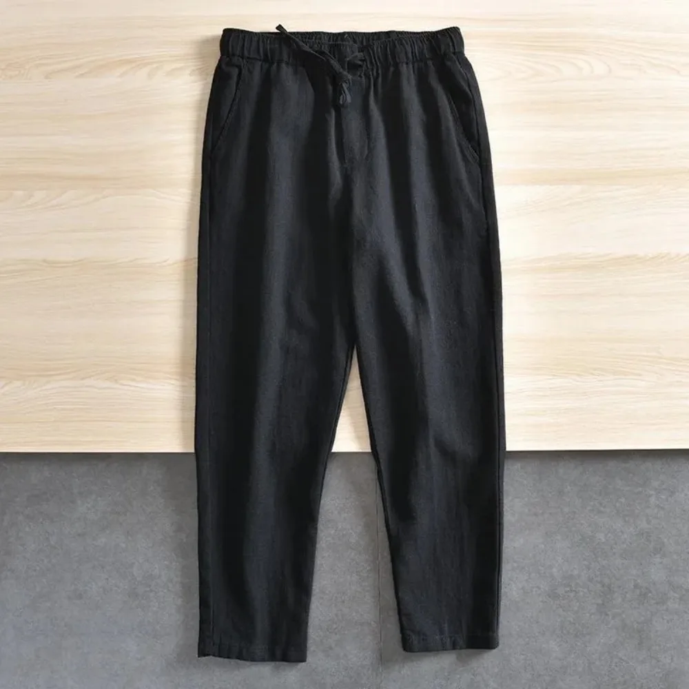 Men's Cotton Linen Pants Solid - огляд і ціна Home Textiles Store