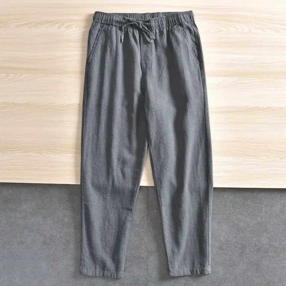 Men's Cotton Linen Pants Solid - огляд і ціна Home Textiles Store