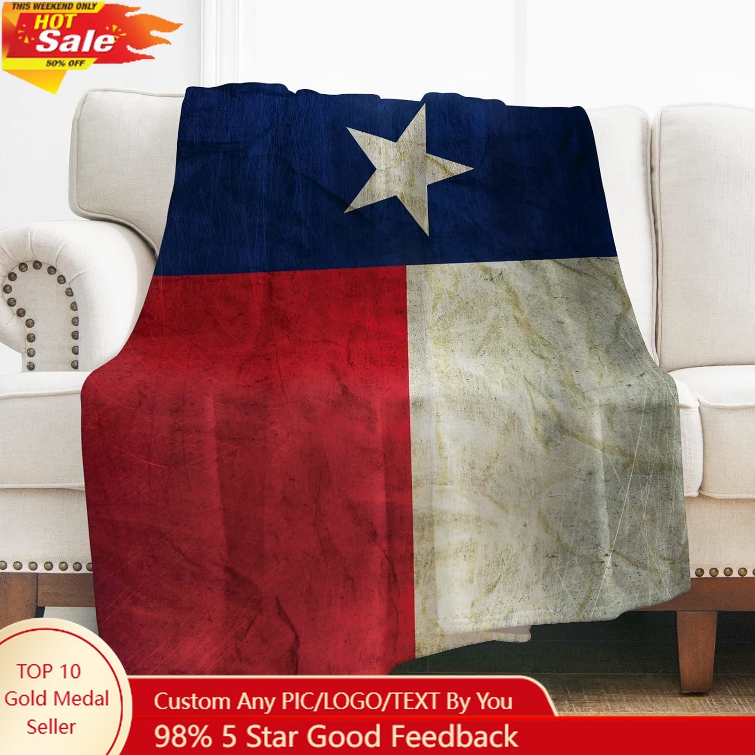 Levens Texas Flag Throw Blanke - огляд і ціна Home Textiles Blanket