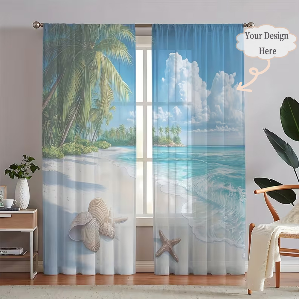 Custom 2D Flat 2pcs Sheer Curt - огляд і ціна Home Textile
