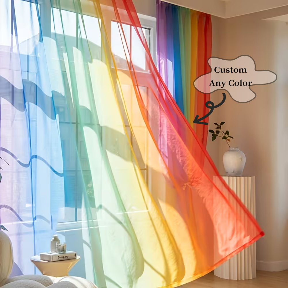 Custom 2D Flat 2pcs Sheer Curt - огляд і ціна Home Textile