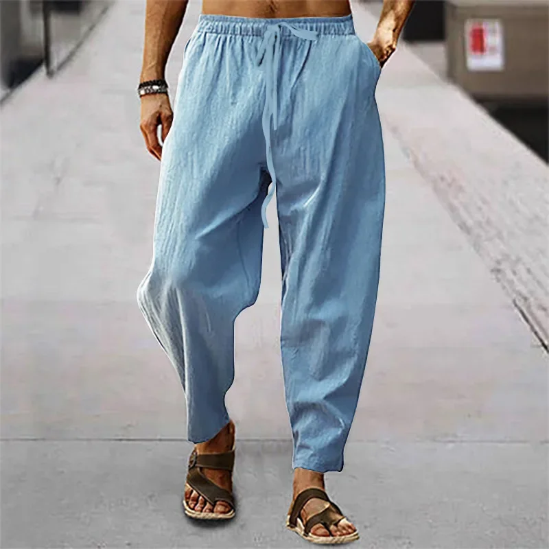 Men's Cotton Linen Straight Le - огляд і ціна Home Textiles Store