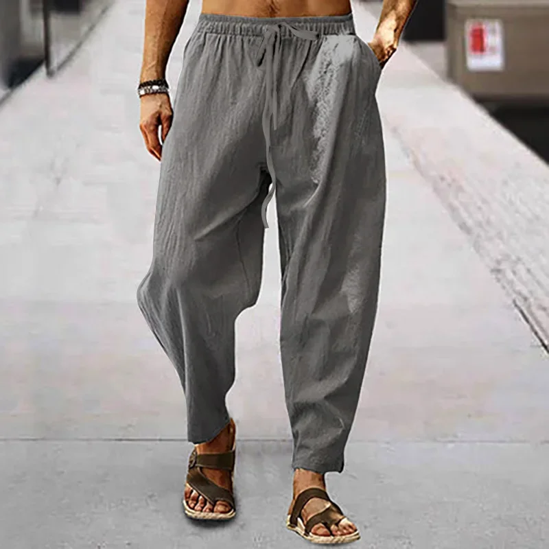 Men's Cotton Linen Straight Le - огляд і ціна Home Textiles Store