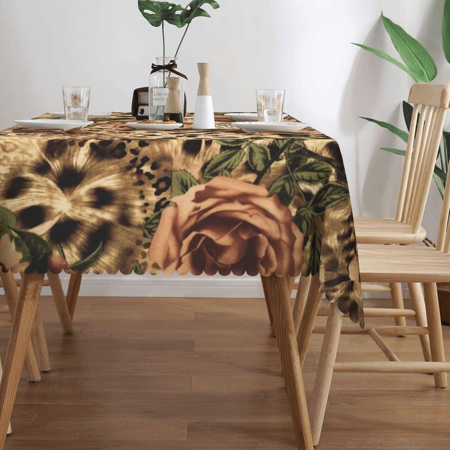 Chic Leopard Rose Floral Table - огляд і ціна Home Textiles Premium