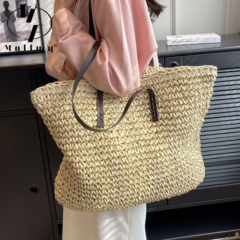 Straw Woven Tote Bags Casual L - огляд і ціна Home Textiles Store