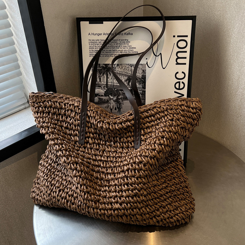 Straw Woven Tote Bags Casual L - огляд і ціна Home Textiles Store