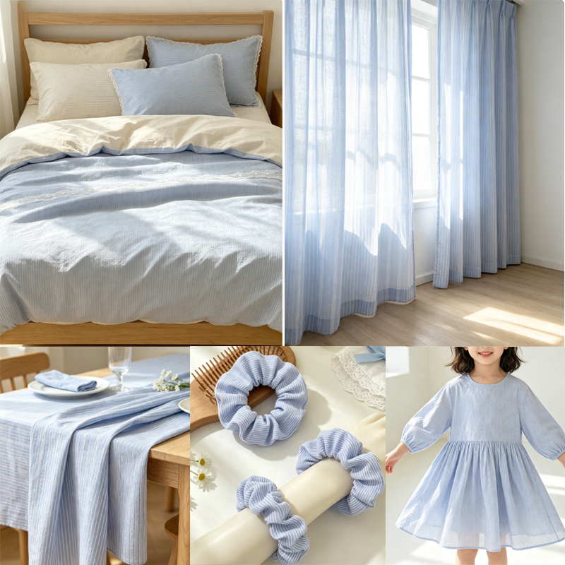 0.5m/2m Korean Style Blue Stri - огляд і ціна Home Textiles Plaid