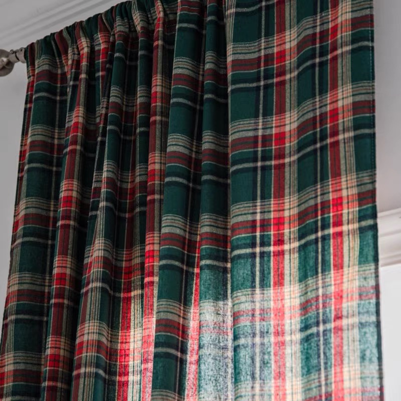 Green Check Plaid Curtains Far - огляд і ціна Home Textiles Plaid