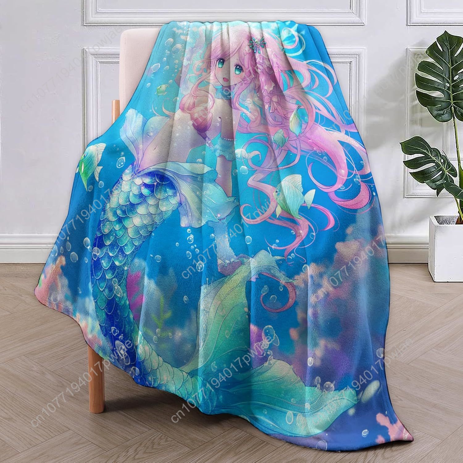 Cute Mermaid Blanket Cartoon F - огляд і ціна Home Textiles Blanket
