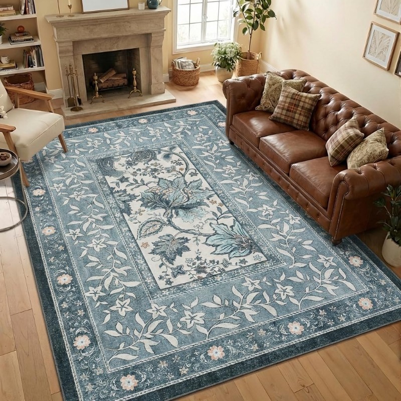Retro Plant Print Carpet for L - огляд і ціна Home Textiles Online