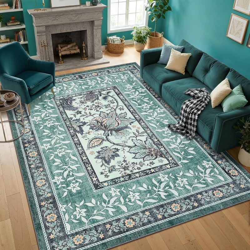 Retro Plant Print Carpet for L - огляд і ціна Home Textiles Online